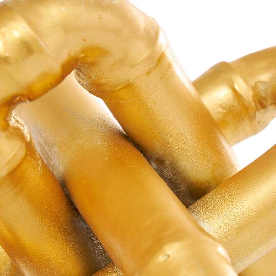 9" Gold Metal Chain Link Sculpture